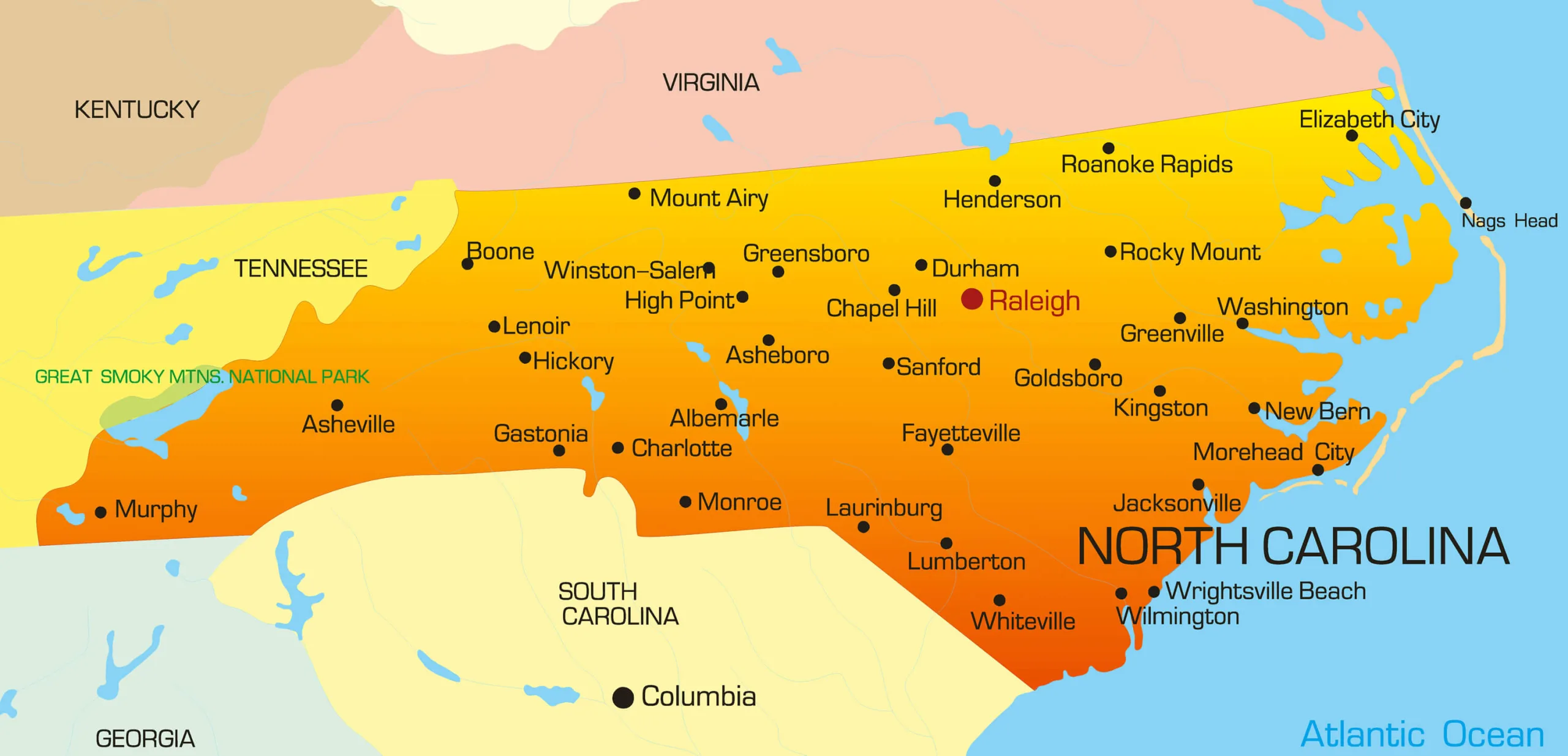 North carolica map