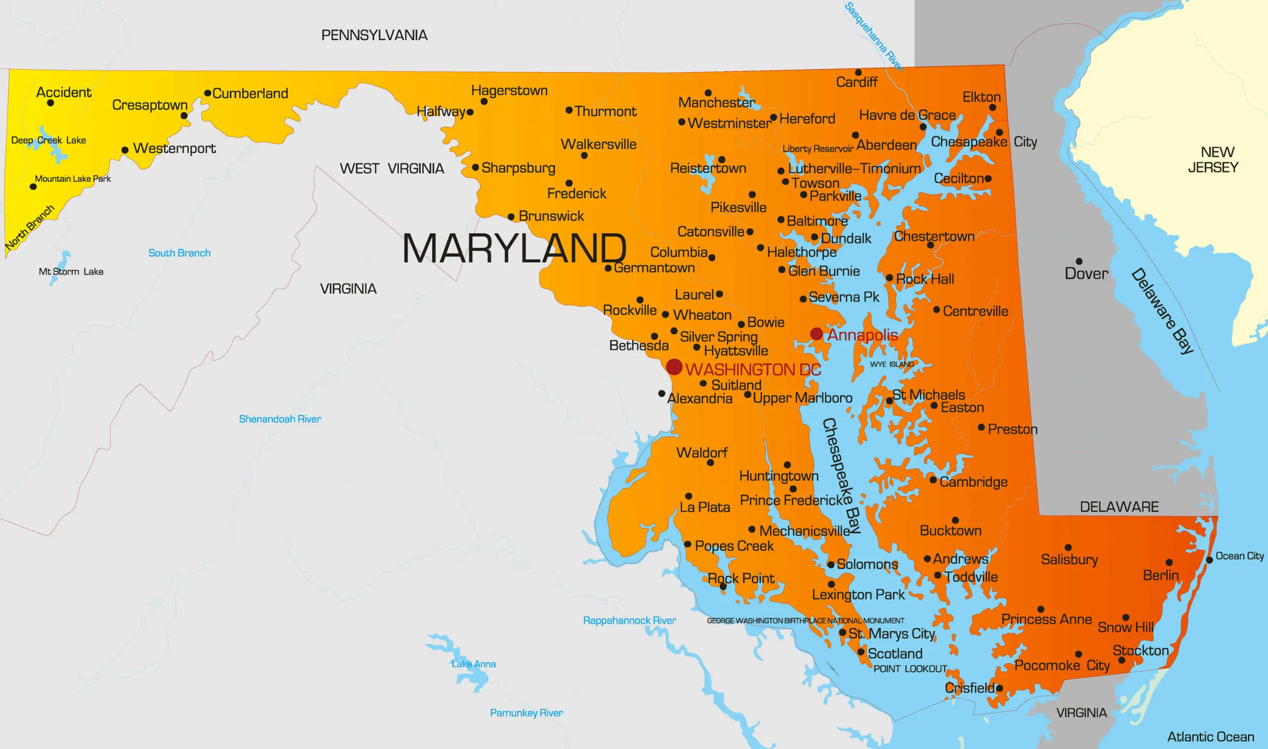 Maryland map
