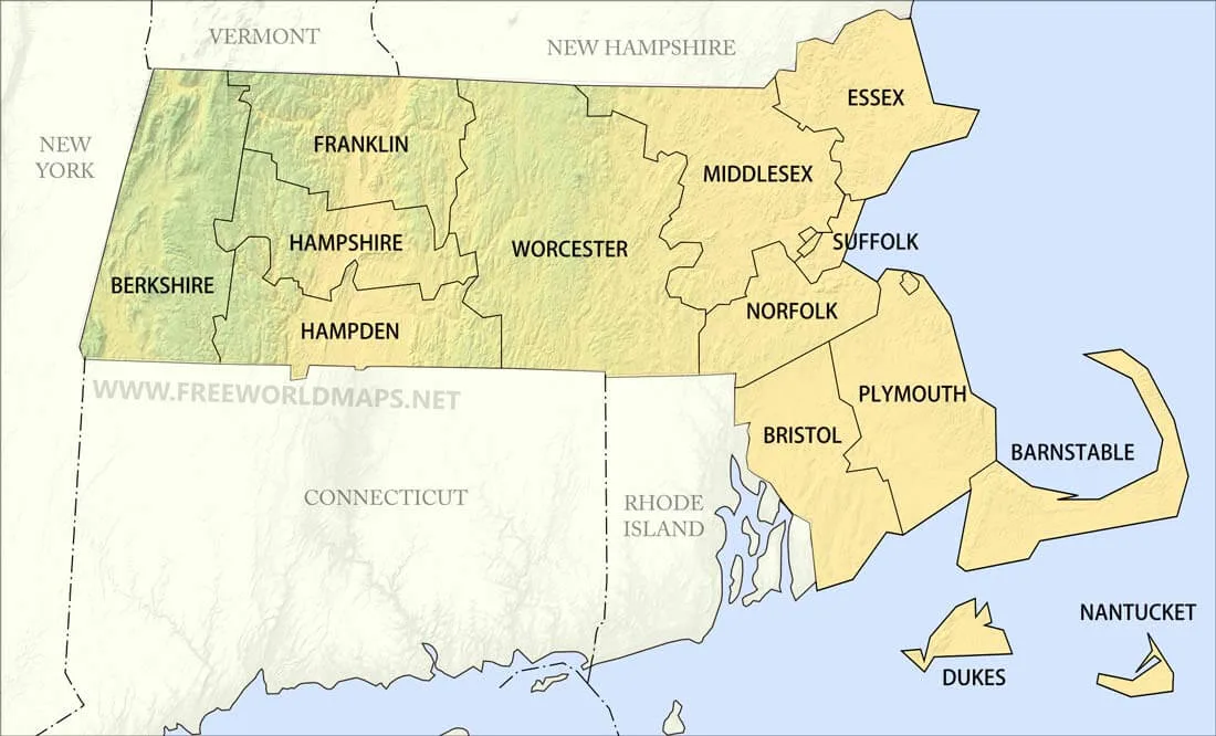 Massachusetts map