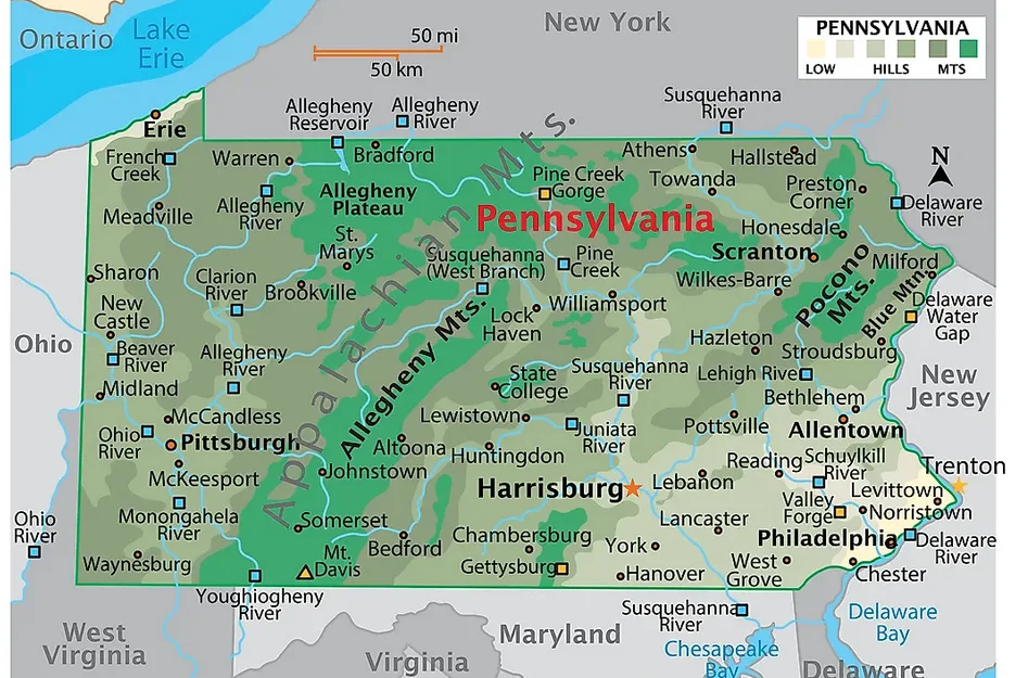 Pennsylvania map