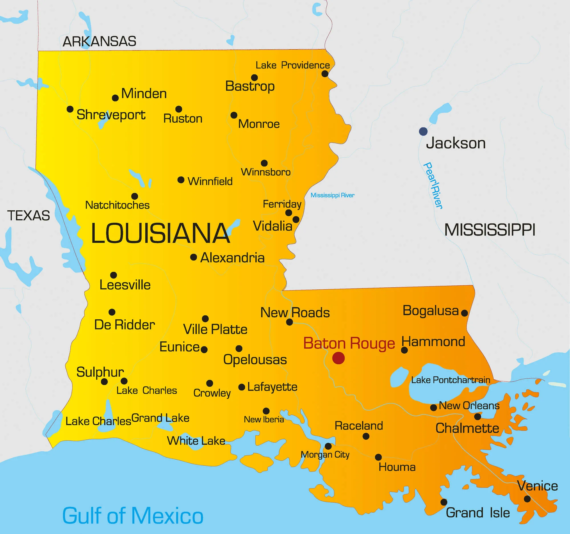 Louisiana map