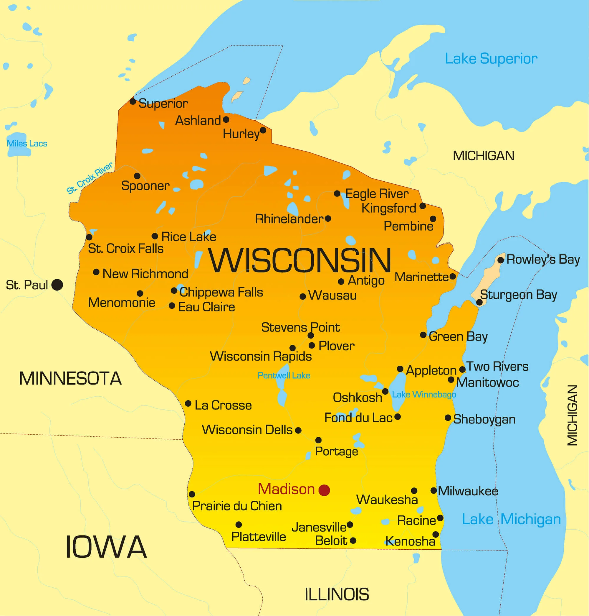 Wisconsin map